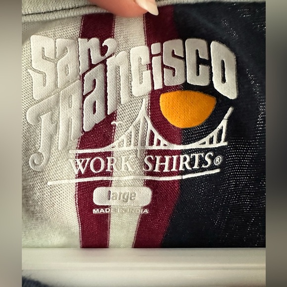 Striped T-Shirt with Red and White Accents - Picture 2 of 3